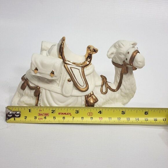 RAZ IMPORTS Nativity Holiday Bisque & Gold Camel Figure Replacement Figure - Picture 3 of 9